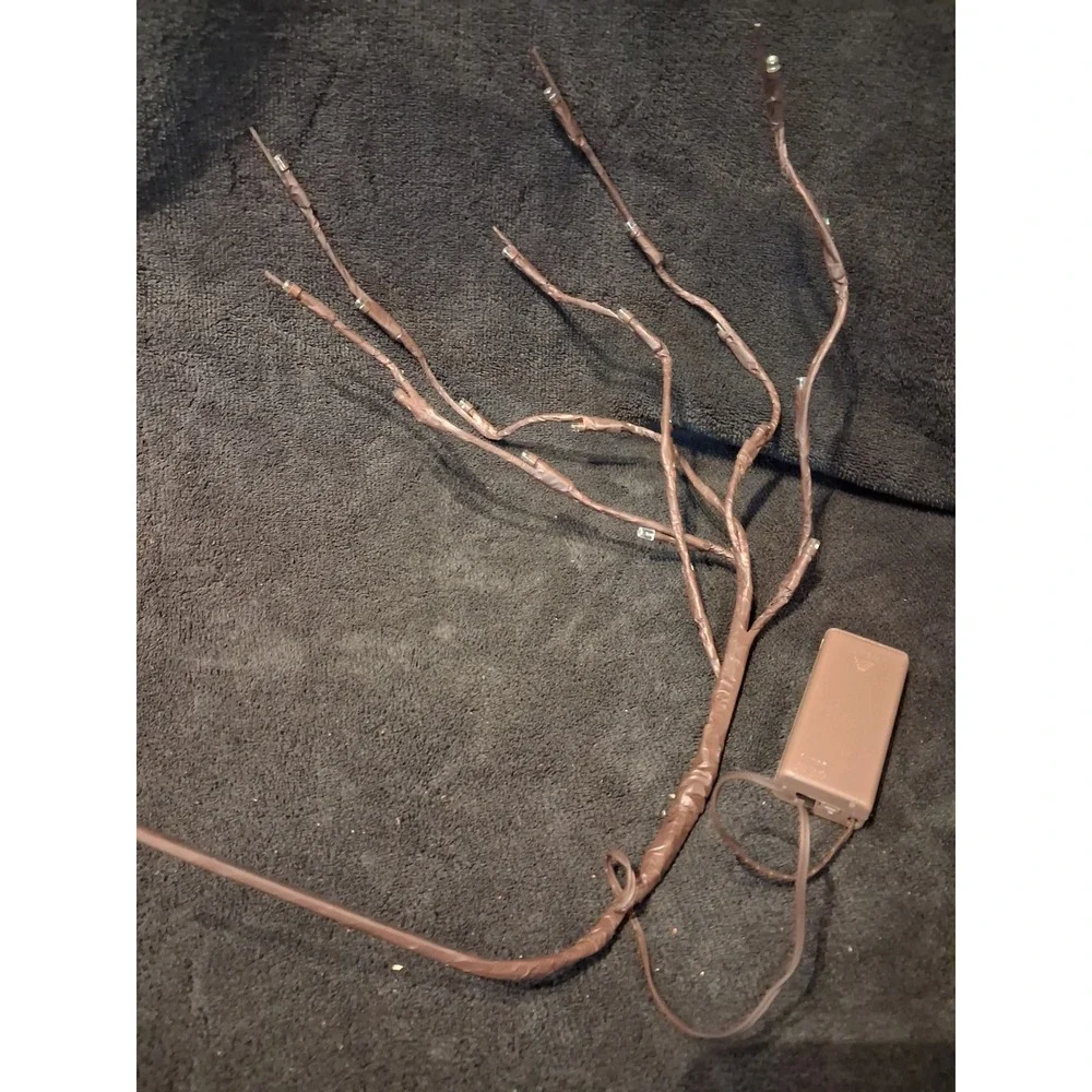 2 - Decorative Lighted (20 ea) Willow Branches Warm White LED Battery Op Brown